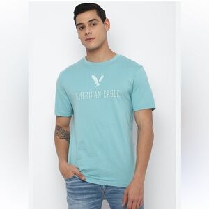 American Eagle Outfitters  Teal Graphic Tee Size Small